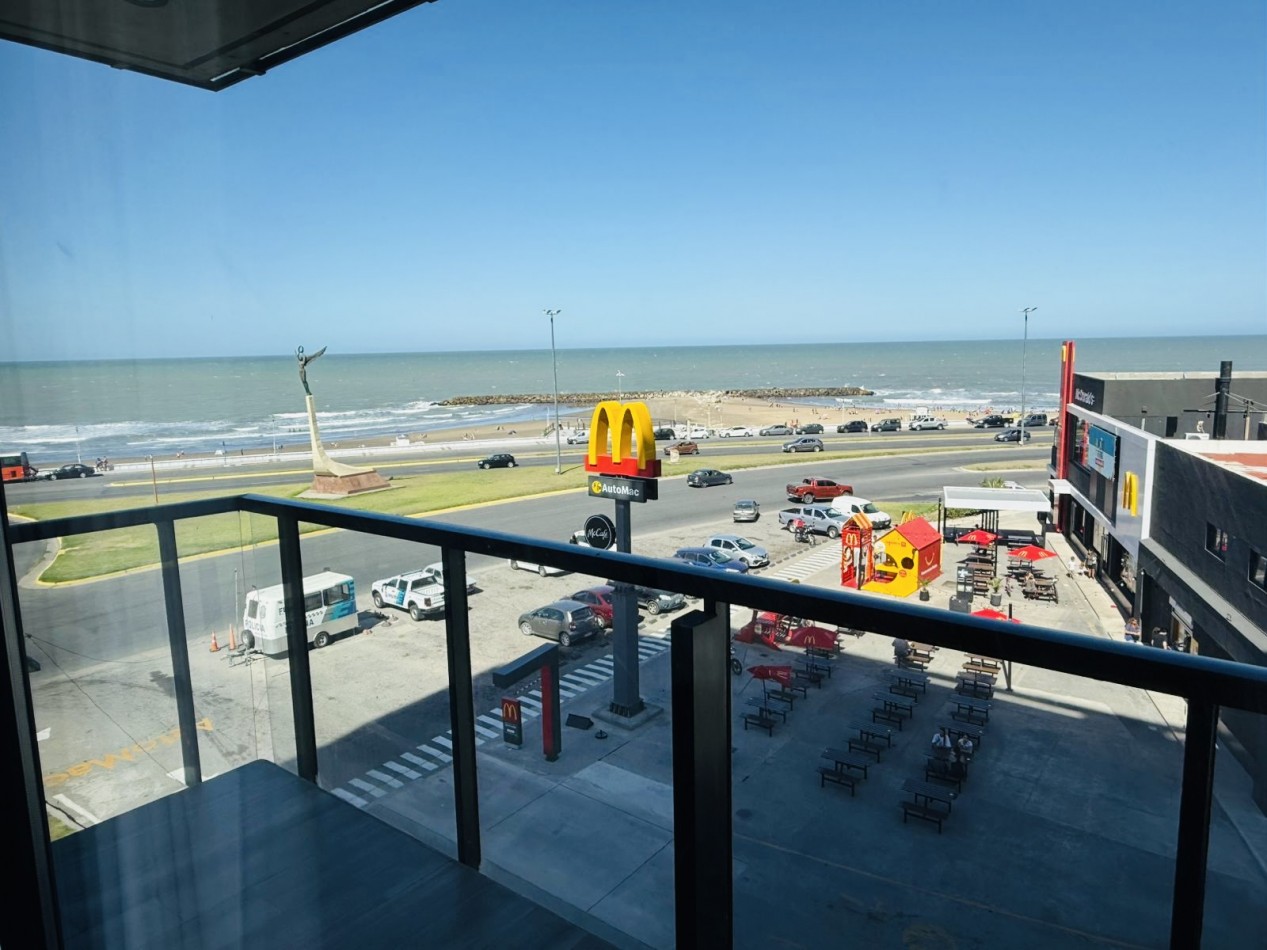 Departamento moderno dos ambientes con cochera y vista al mar